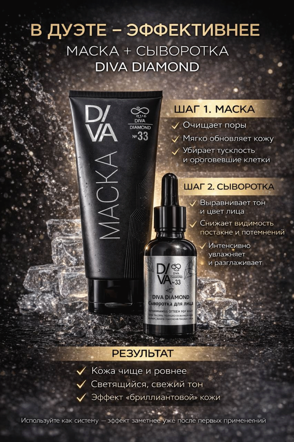 Маска и сыворотка 33 DIVA DIAMOND